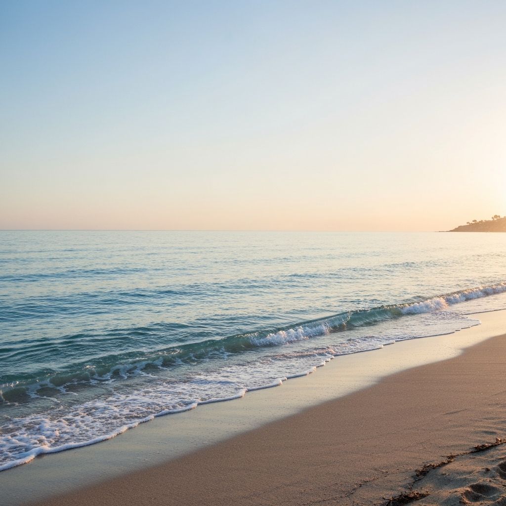 Océano Mediterráneo sereno al amanecer